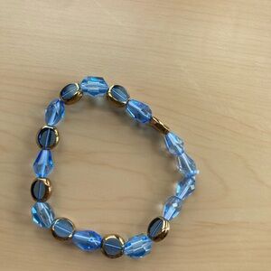 Elegant Blue and Gold Beaded Bracelet